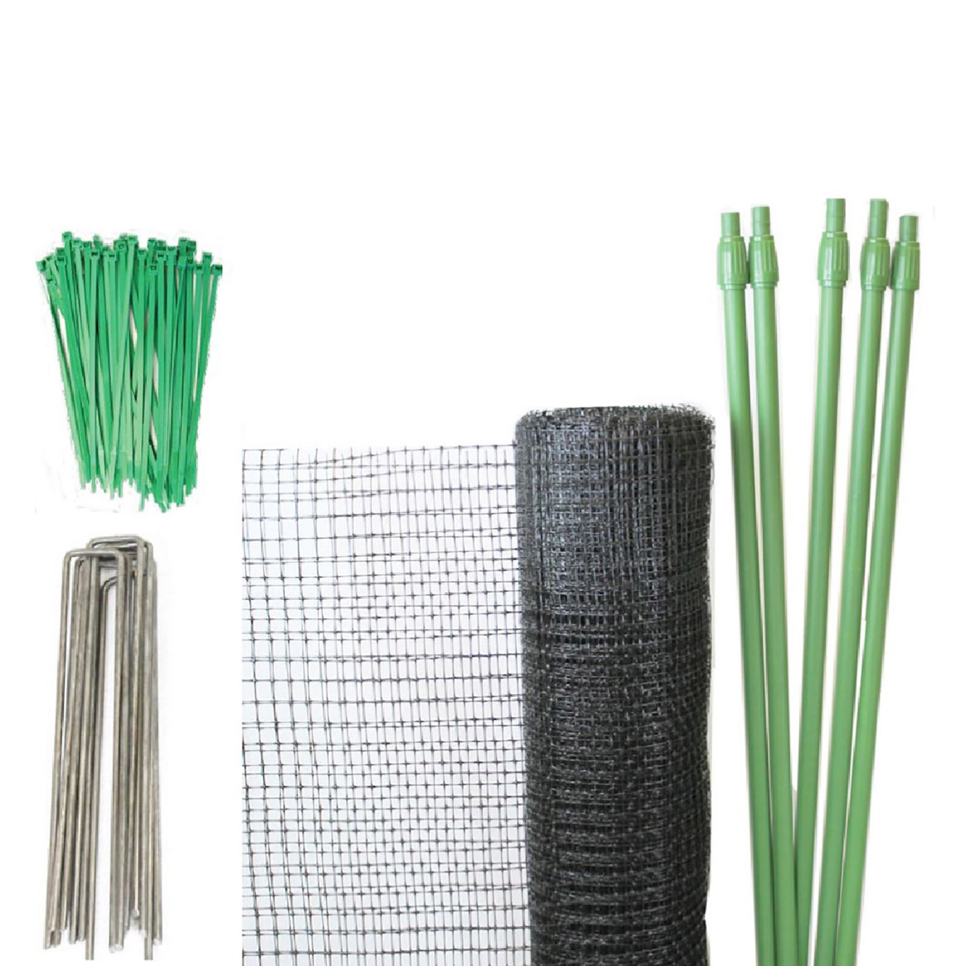 Tenax Deer Net Folded DIY Deer Fence Kit 7' x 100' Black 2A130002