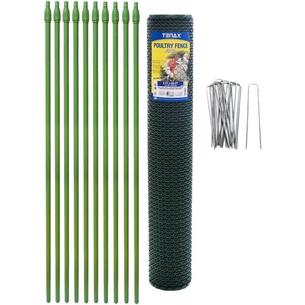 Tenax DIY Poultry Kit Poultry Fence Kit 4' x 50' - 2A230071