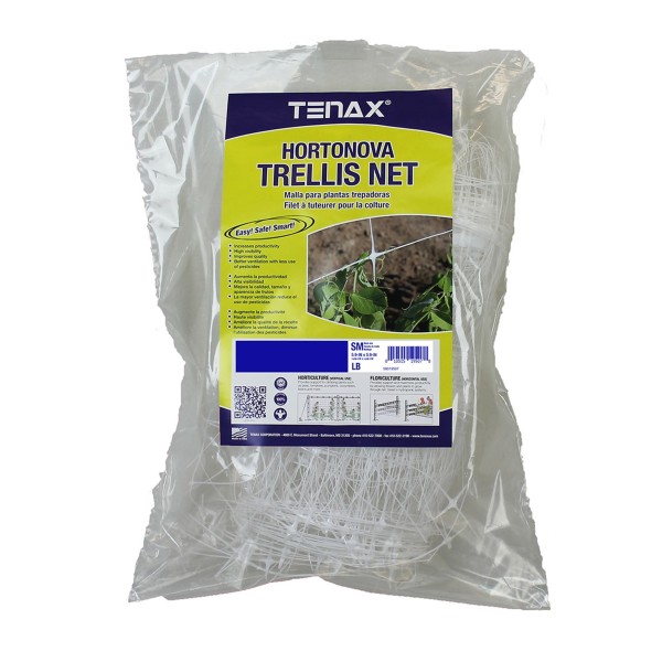 100' L x 79" H Tenax Hortonova Trellis LM Plant Support Netting - White