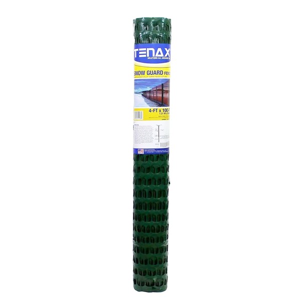100' L x 4' H Tenax Snow Guard Poly Snow Fence - Green
