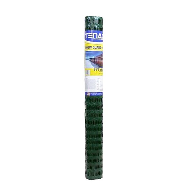 50' L x 4' H Tenax Snow Guard Poly Snow Fence - Green