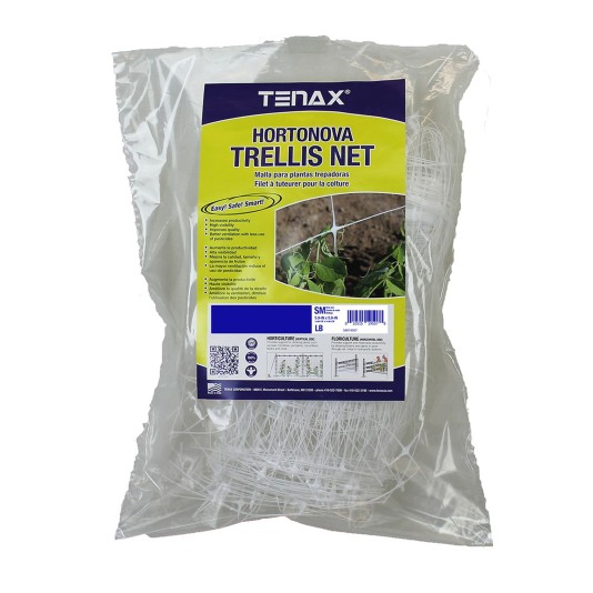 100' L x 94" H Tenax Hortonova Trellis LM Plant Support Netting - White