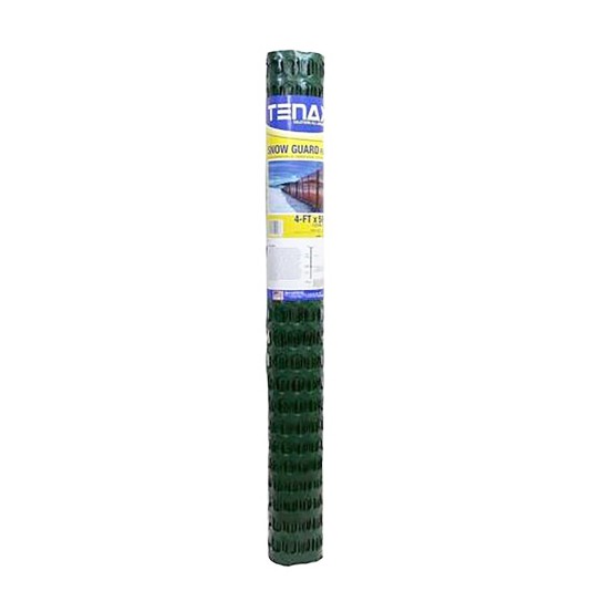 50' L x 4' H Tenax Snow Guard Poly Snow Fence - Green
