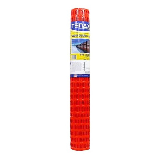 100' L x 4' H Tenax Snow Guard Poly Snow Fence - Orange