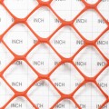 Tenax Sentry LW Safety Fence 4' X 100' Fluorescent 2A170098 (Orange Shown As Example) - Grid Shown For Scale